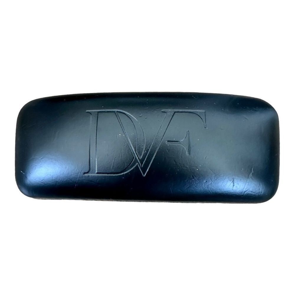 DVF Diane Von Furstenberg Black Sunglasses Eyeless Hard Case Logo Solid